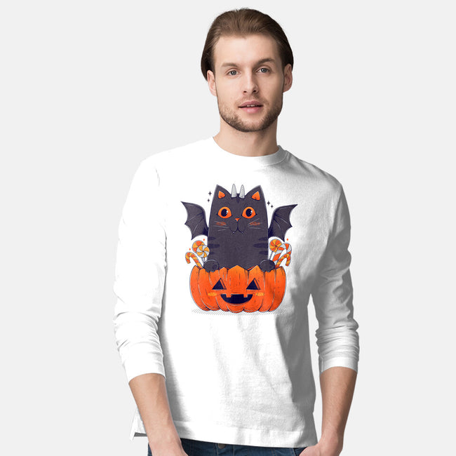 Spooky Cat-Mens-Long Sleeved-Tee-GODZILLARGE