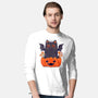 Spooky Cat-Mens-Long Sleeved-Tee-GODZILLARGE