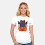 Spooky Cat-Womens-Fitted-Tee-GODZILLARGE