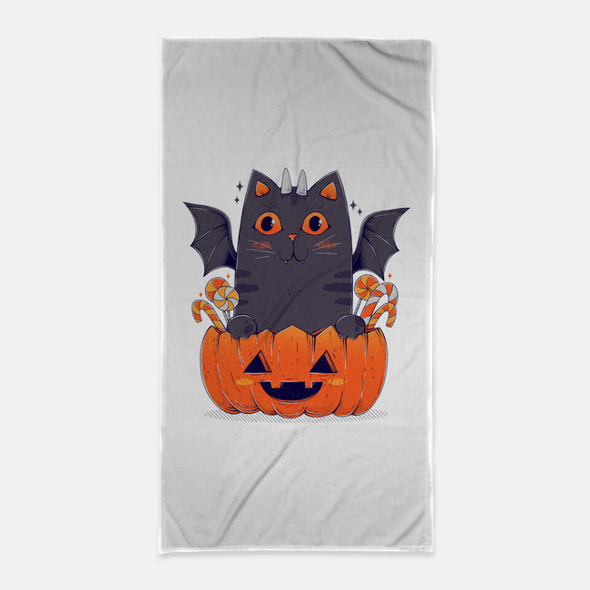 Spooky Cat-None-Beach-Towel-GODZILLARGE