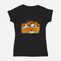 Chibi Pumpkin Ghost-Womens-V-Neck-Tee-bloomgrace28