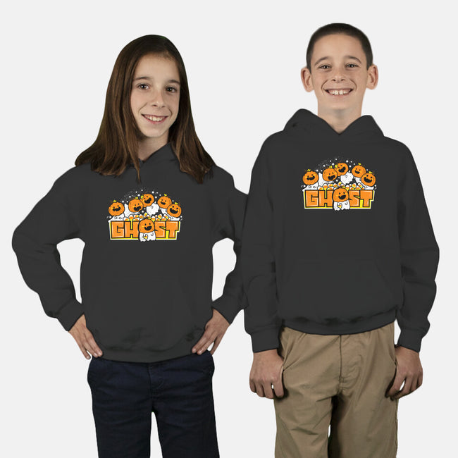 Chibi Pumpkin Ghost-Youth-Pullover-Sweatshirt-bloomgrace28
