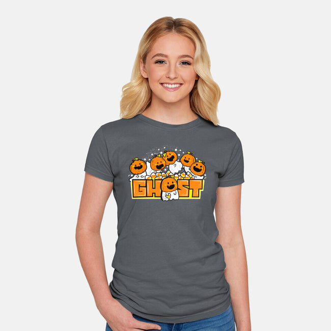 Chibi Pumpkin Ghost-Womens-Fitted-Tee-bloomgrace28