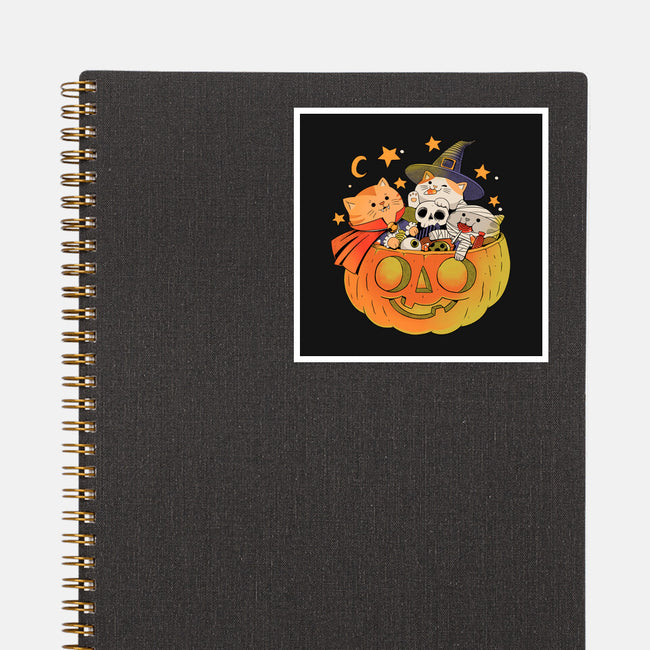 Pumpkin And Cats-None-Glossy-Sticker-ppmid