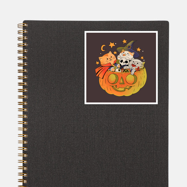 Pumpkin And Cats-None-Glossy-Sticker-ppmid