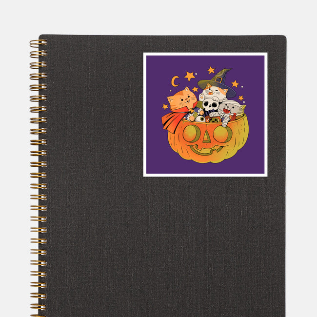 Pumpkin And Cats-None-Glossy-Sticker-ppmid