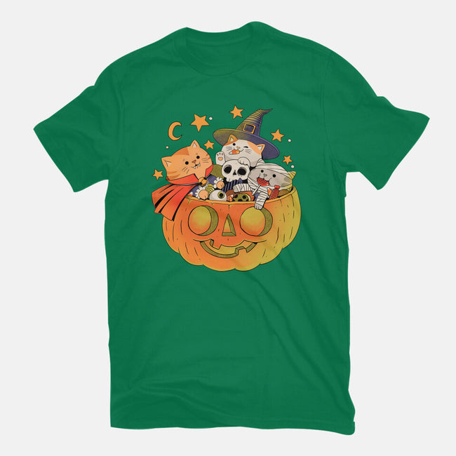 Pumpkin And Cats-Womens-Fitted-Tee-ppmid