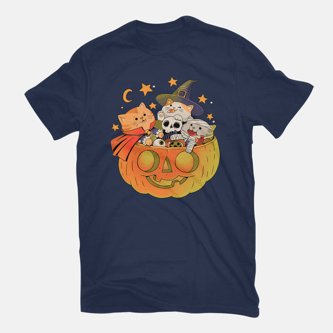 Pumpkin And Cats-Mens-Heavyweight-Tee-ppmid