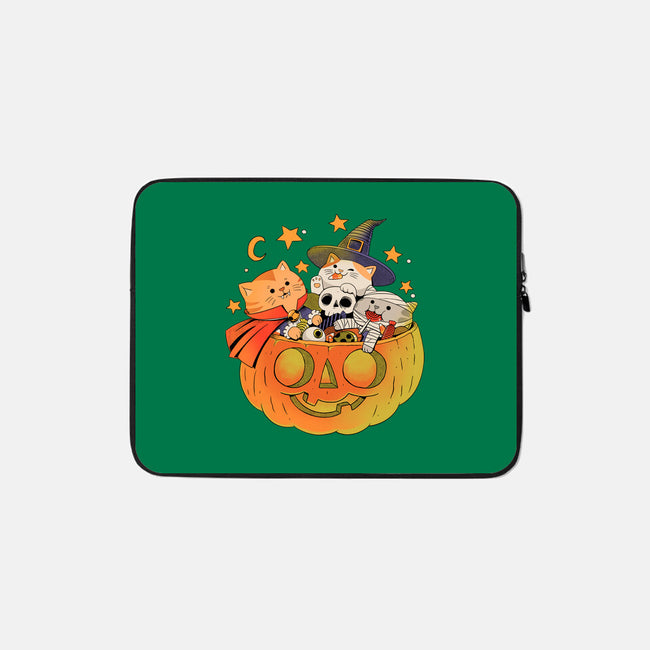 Pumpkin And Cats-None-Zippered-Laptop Sleeve-ppmid