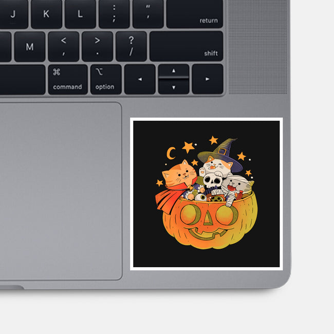 Pumpkin And Cats-None-Glossy-Sticker-ppmid