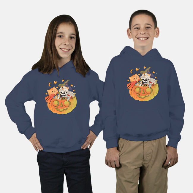 Pumpkin And Cats-Youth-Pullover-Sweatshirt-ppmid