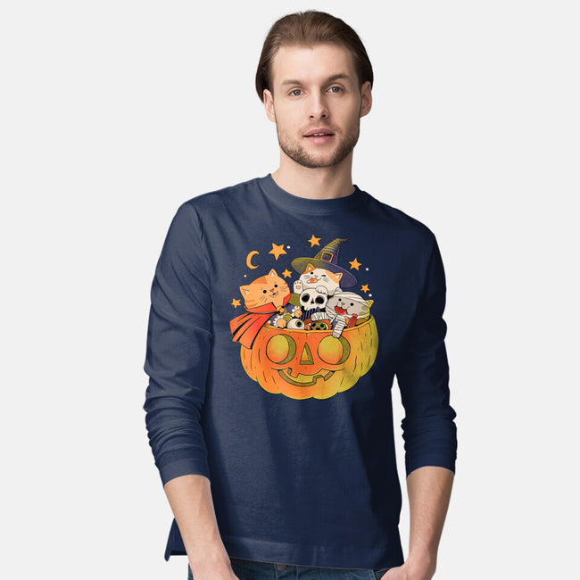 Pumpkin And Cats-Mens-Long Sleeved-Tee-ppmid