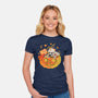 Pumpkin And Cats-Womens-Fitted-Tee-ppmid