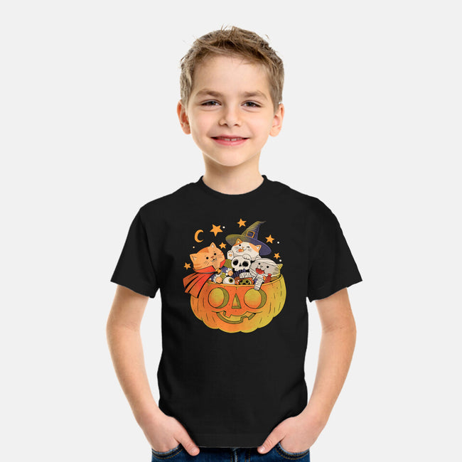 Pumpkin And Cats-Youth-Basic-Tee-ppmid