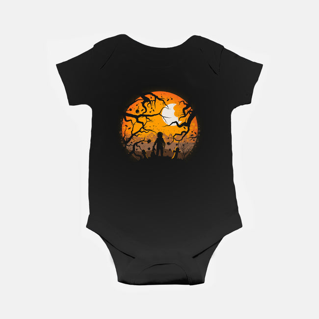 Tricking And Treating-Baby-Basic-Onesie-rocketman_art