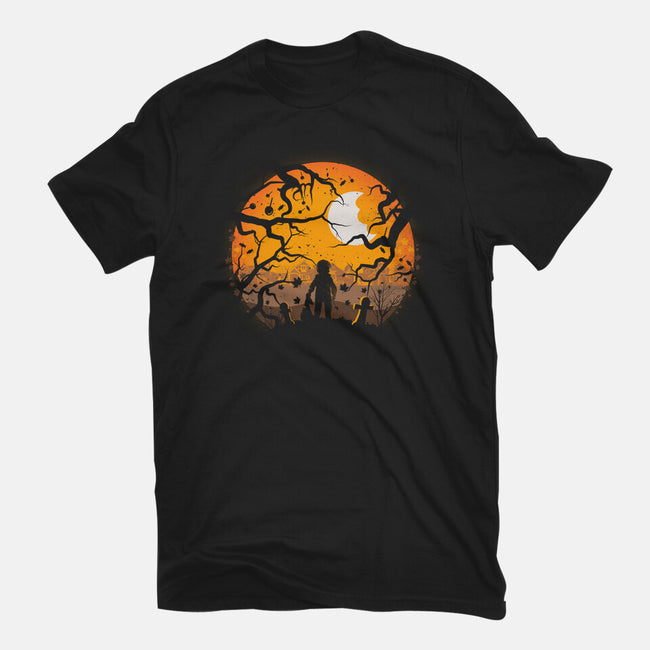 Tricking And Treating-Womens-Fitted-Tee-rocketman_art