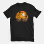 Tricking And Treating-Unisex-Basic-Tee-rocketman_art