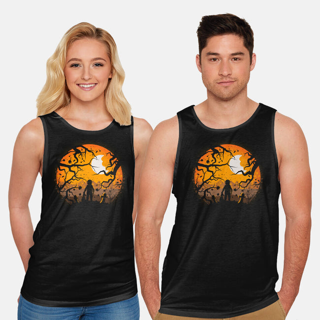 Tricking And Treating-Unisex-Basic-Tank-rocketman_art