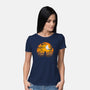 Tricking And Treating-Womens-Basic-Tee-rocketman_art