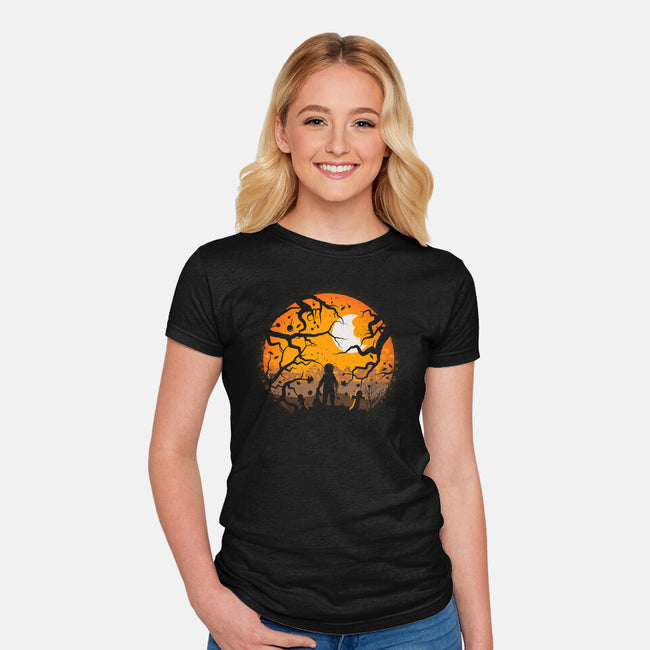 Tricking And Treating-Womens-Fitted-Tee-rocketman_art