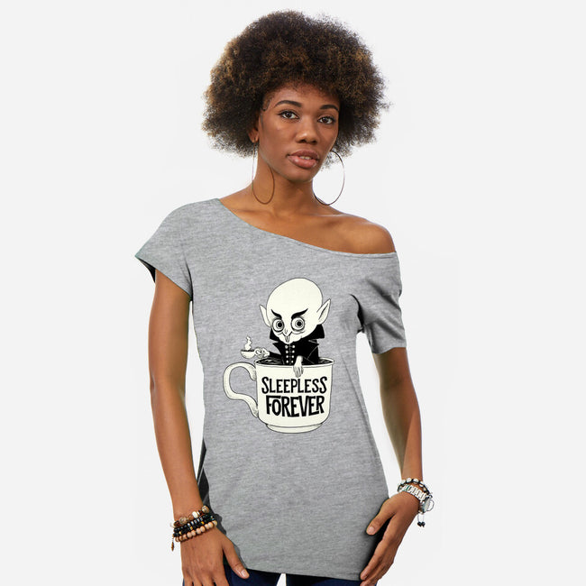 Nosferatu And Coffee-Womens-Off Shoulder-Tee-ppmid