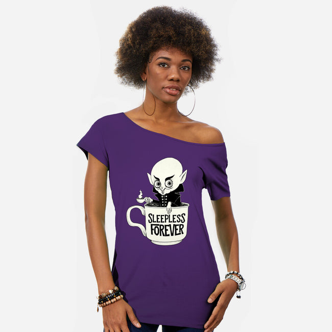 Nosferatu And Coffee-Womens-Off Shoulder-Tee-ppmid