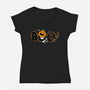 Boo Pumpkin Head-Womens-V-Neck-Tee-bloomgrace28