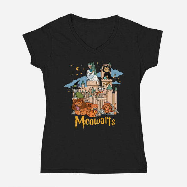 Meowarts-Womens-V-Neck-Tee-ppmid