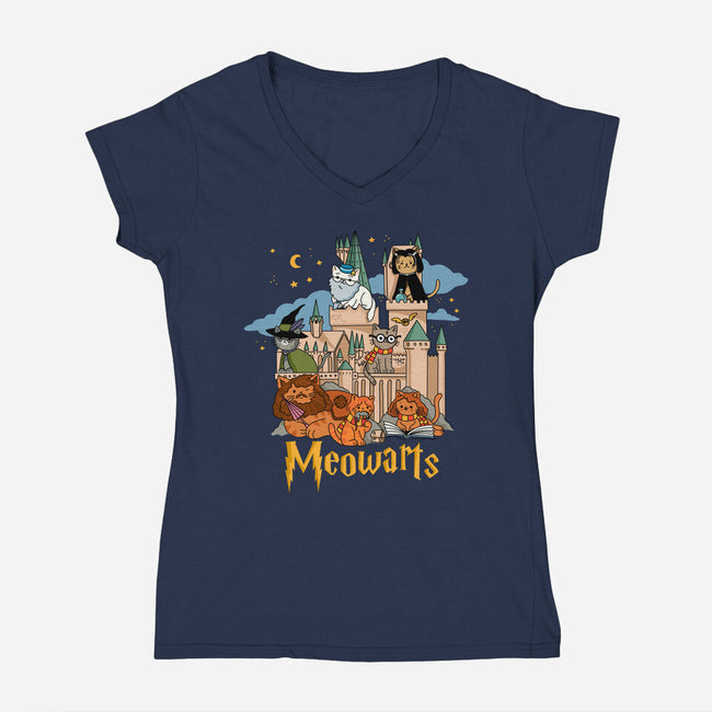 Meowarts-Womens-V-Neck-Tee-ppmid