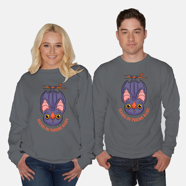 Hang In There Baby Bat-Unisex-Crew Neck-Sweatshirt-ppmid