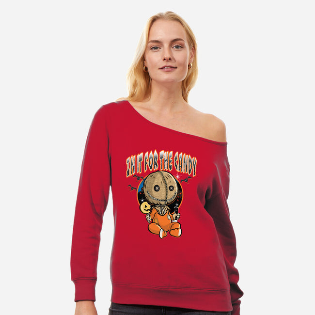 In It For The Candy-Womens-Off Shoulder-Sweatshirt-palmstreet