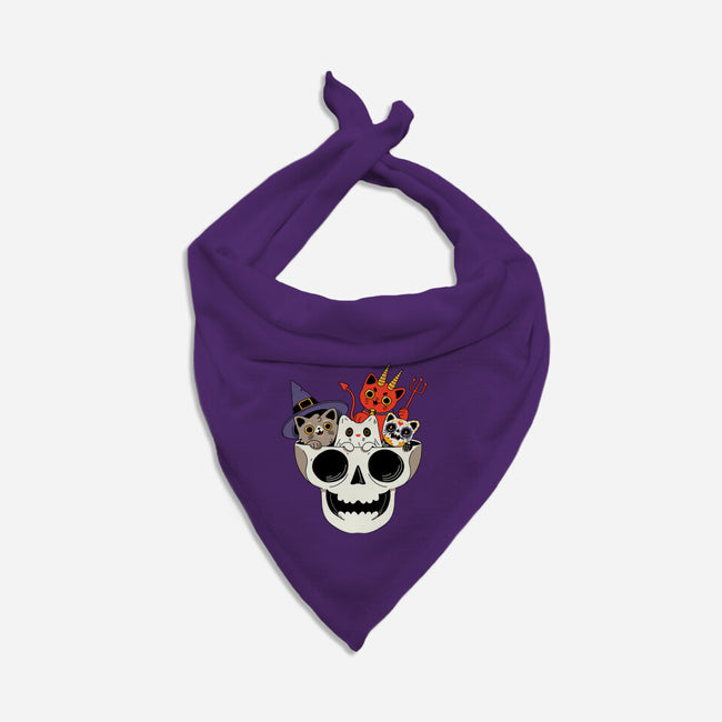 Skull And Spooky Cats-Cat-Bandana-Pet Collar-ppmid