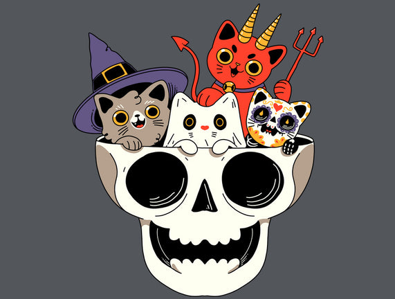 Skull And Spooky Cats