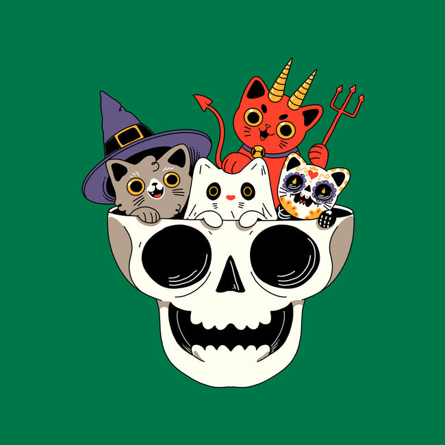 Skull And Spooky Cats-Womens-Basic-Tee-ppmid