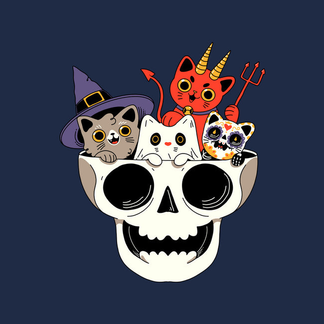 Skull And Spooky Cats-Baby-Basic-Tee-ppmid