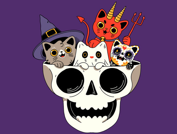 Skull And Spooky Cats