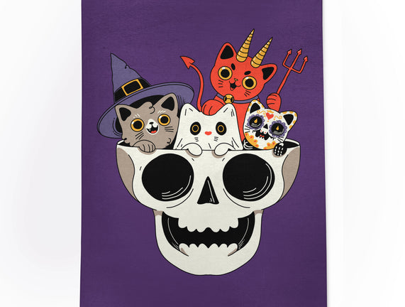 Skull And Spooky Cats