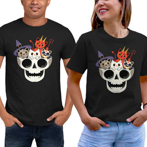 Skull And Spooky Cats