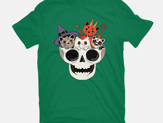 Skull And Spooky Cats