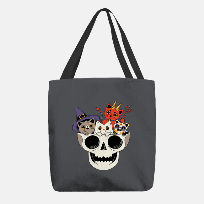 Skull And Spooky Cats-None-Basic Tote-Bag-ppmid