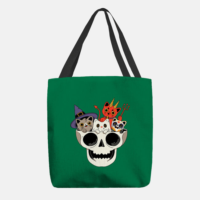 Skull And Spooky Cats-None-Basic Tote-Bag-ppmid