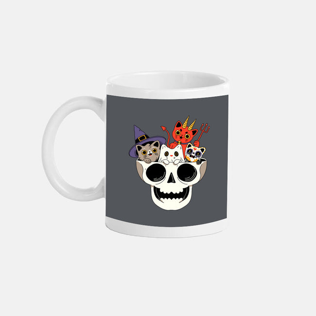 Skull And Spooky Cats-None-Mug-Drinkware-ppmid
