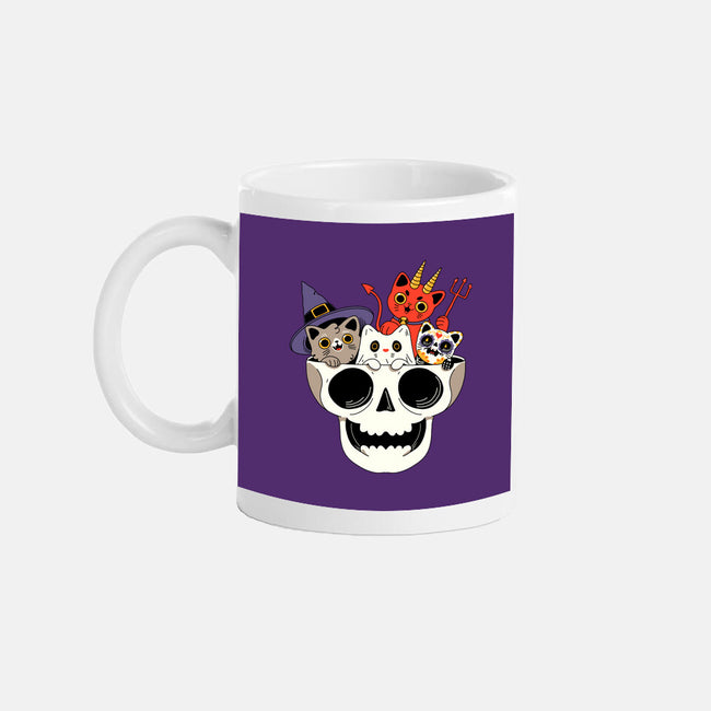 Skull And Spooky Cats-None-Mug-Drinkware-ppmid