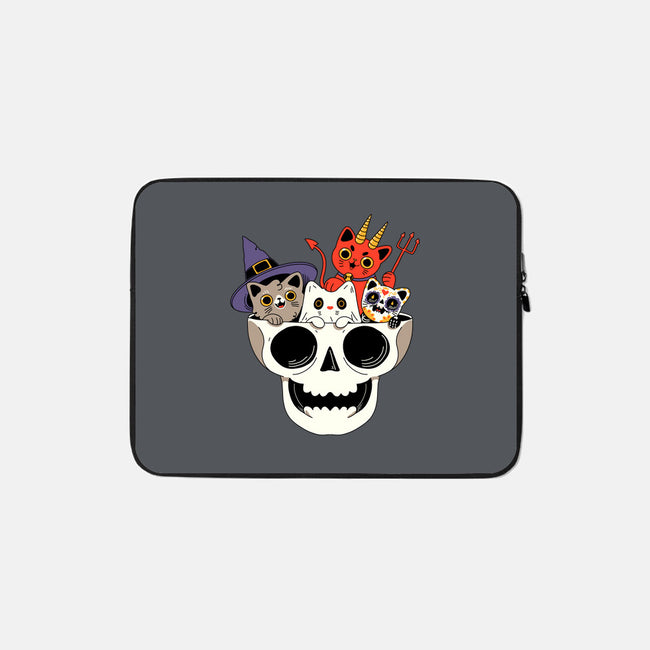 Skull And Spooky Cats-None-Zippered-Laptop Sleeve-ppmid