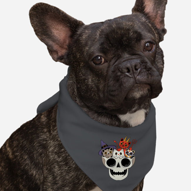 Skull And Spooky Cats-Dog-Bandana-Pet Collar-ppmid