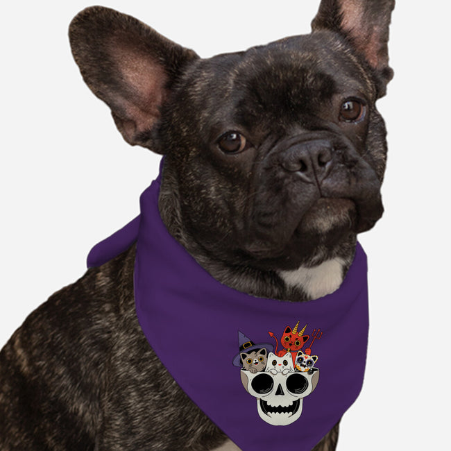 Skull And Spooky Cats-Dog-Bandana-Pet Collar-ppmid