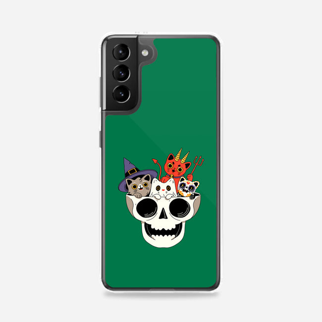 Skull And Spooky Cats-Samsung-Snap-Phone Case-ppmid