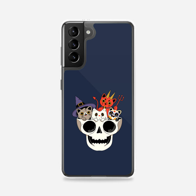 Skull And Spooky Cats-Samsung-Snap-Phone Case-ppmid
