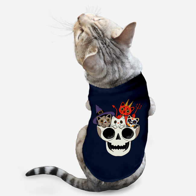 Skull And Spooky Cats-Cat-Basic-Pet Tank-ppmid
