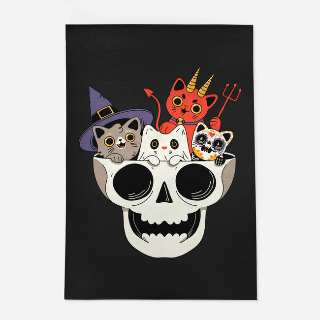 Skull And Spooky Cats-None-Indoor-Rug-ppmid
